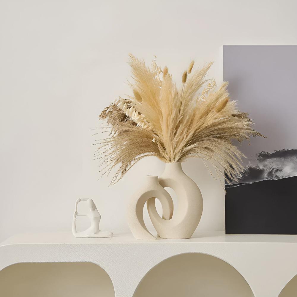 Lunara – Duo de vases en céramique minimalistes et sculpturaux