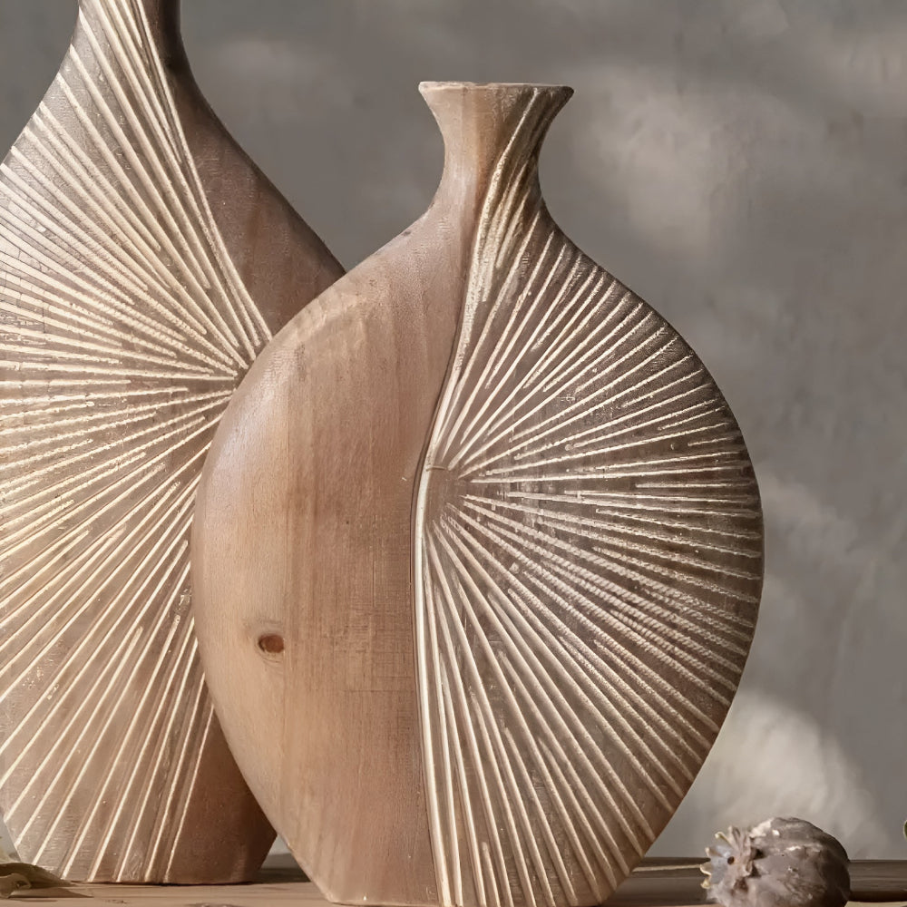Soléa – Vase en bois sculpté artisanal et naturel