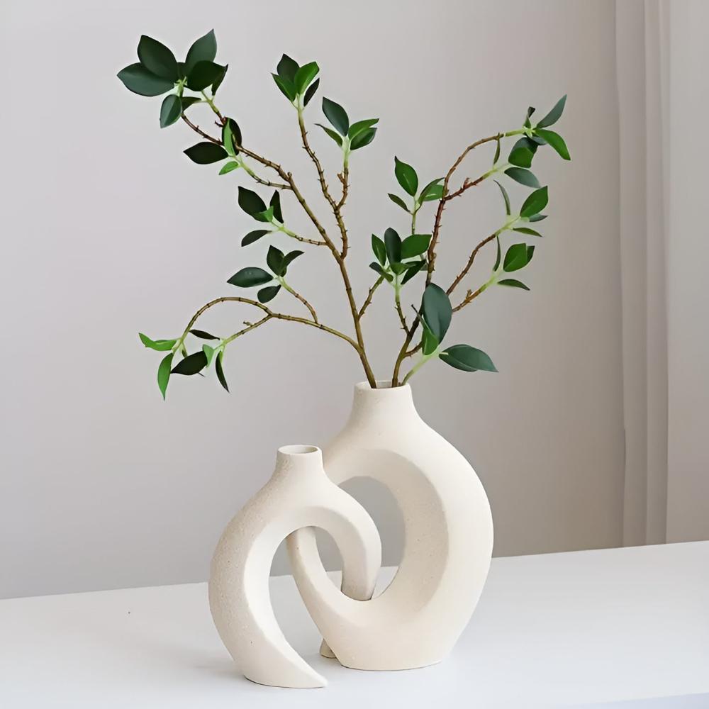 Lunara – Duo de vases en céramique minimalistes et sculpturaux