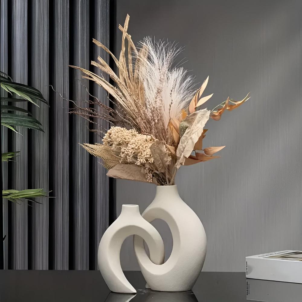 Lunara – Duo de vases en céramique minimalistes et sculpturaux