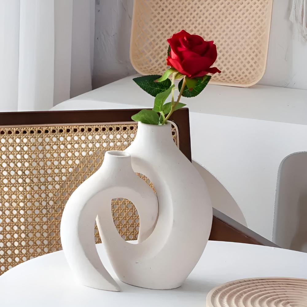 Lunara – Duo de vases en céramique minimalistes et sculpturaux