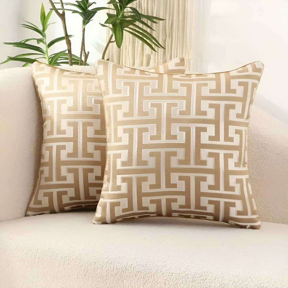 Velora – Housse de coussin jacquard texturée et chaleureuse