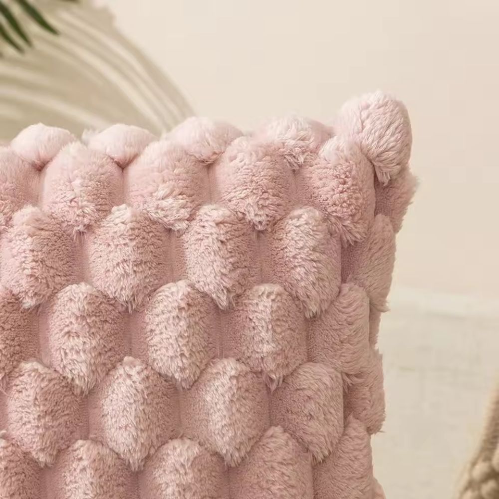 Solène – Housse de coussin texturée et moelleuse en tissu doux