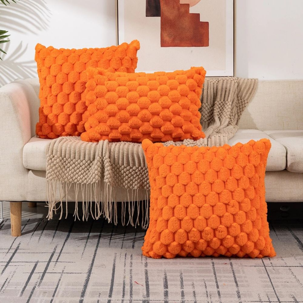 Solène – Housse de coussin texturée et moelleuse en tissu doux