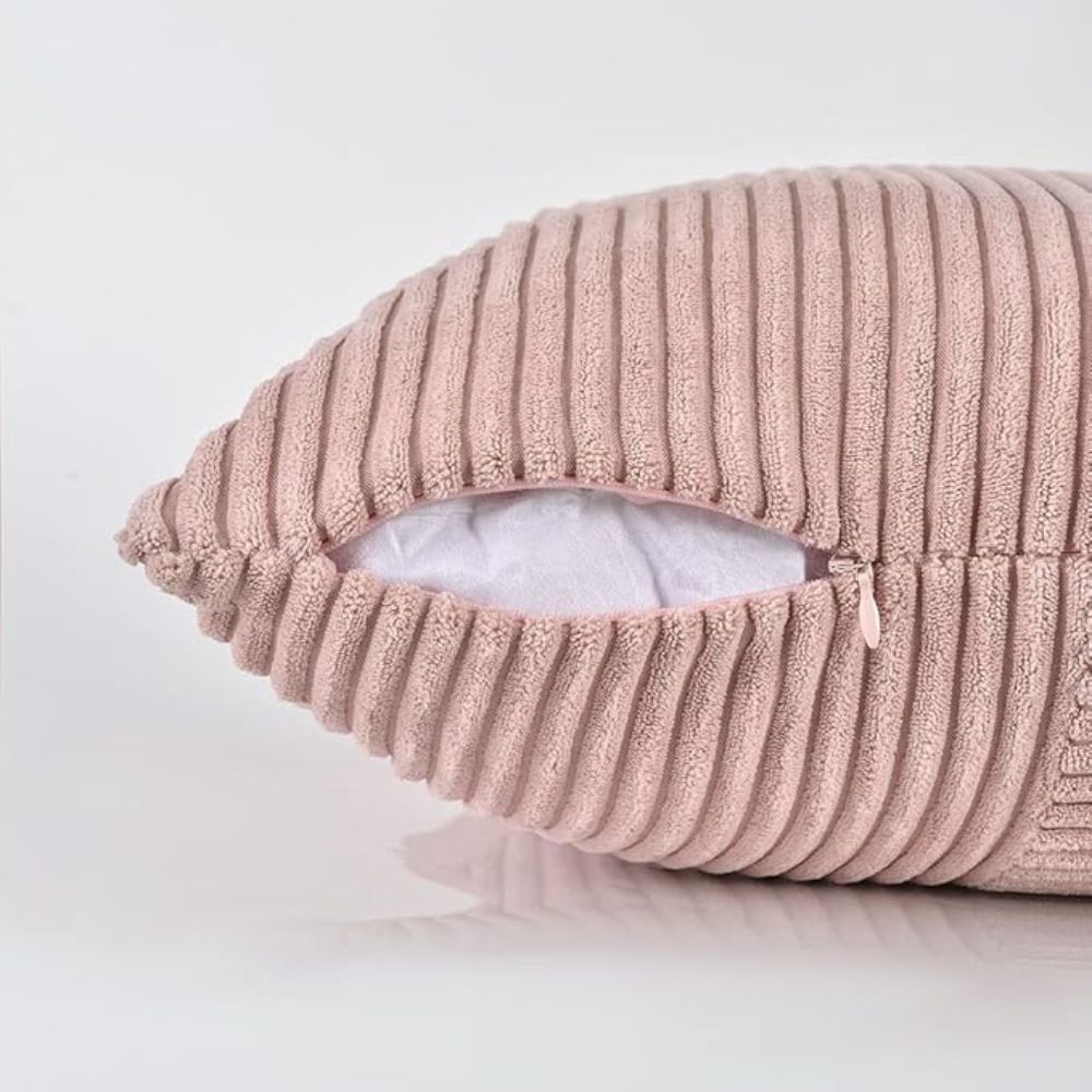 Solène – Housse de coussin en velours côtelé texturé et chaleureux