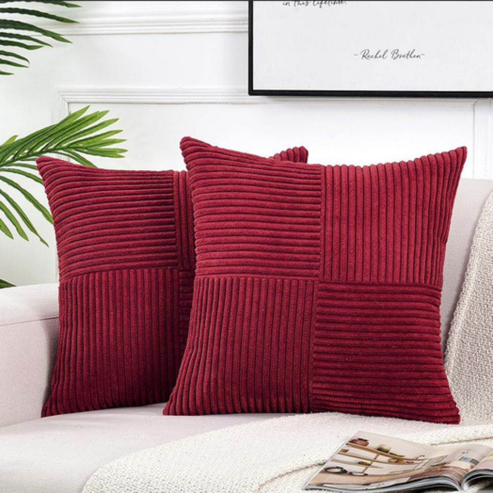 Solène – Housse de coussin en velours côtelé texturé et chaleureux