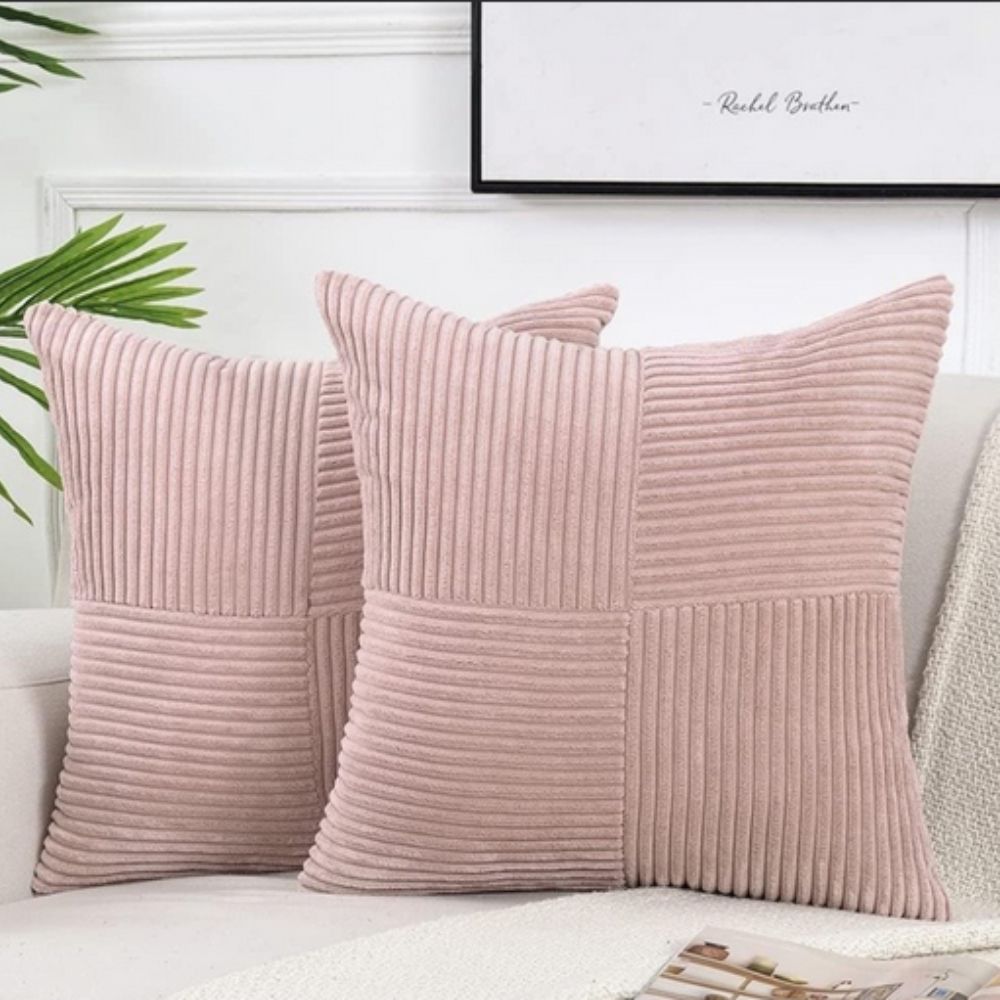 Solène – Housse de coussin en velours côtelé texturé et chaleureux