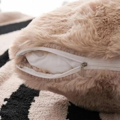 Soléra – Housse de coussin en fausse fourrure douce et texturée