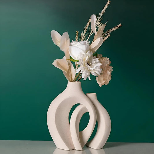 Lunara – Duo de vases en céramique minimalistes et sculpturaux