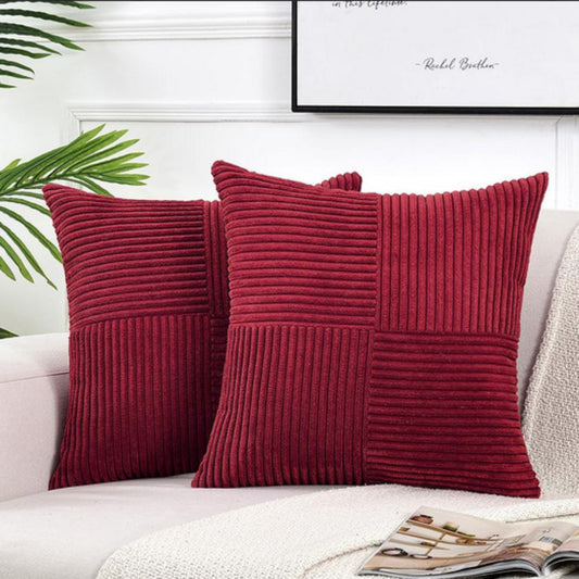 Solène – Housse de coussin en velours côtelé texturé et chaleureux